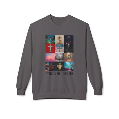 "Still In My Jesus Era" Cross Collage Crewneck Sweatshirt